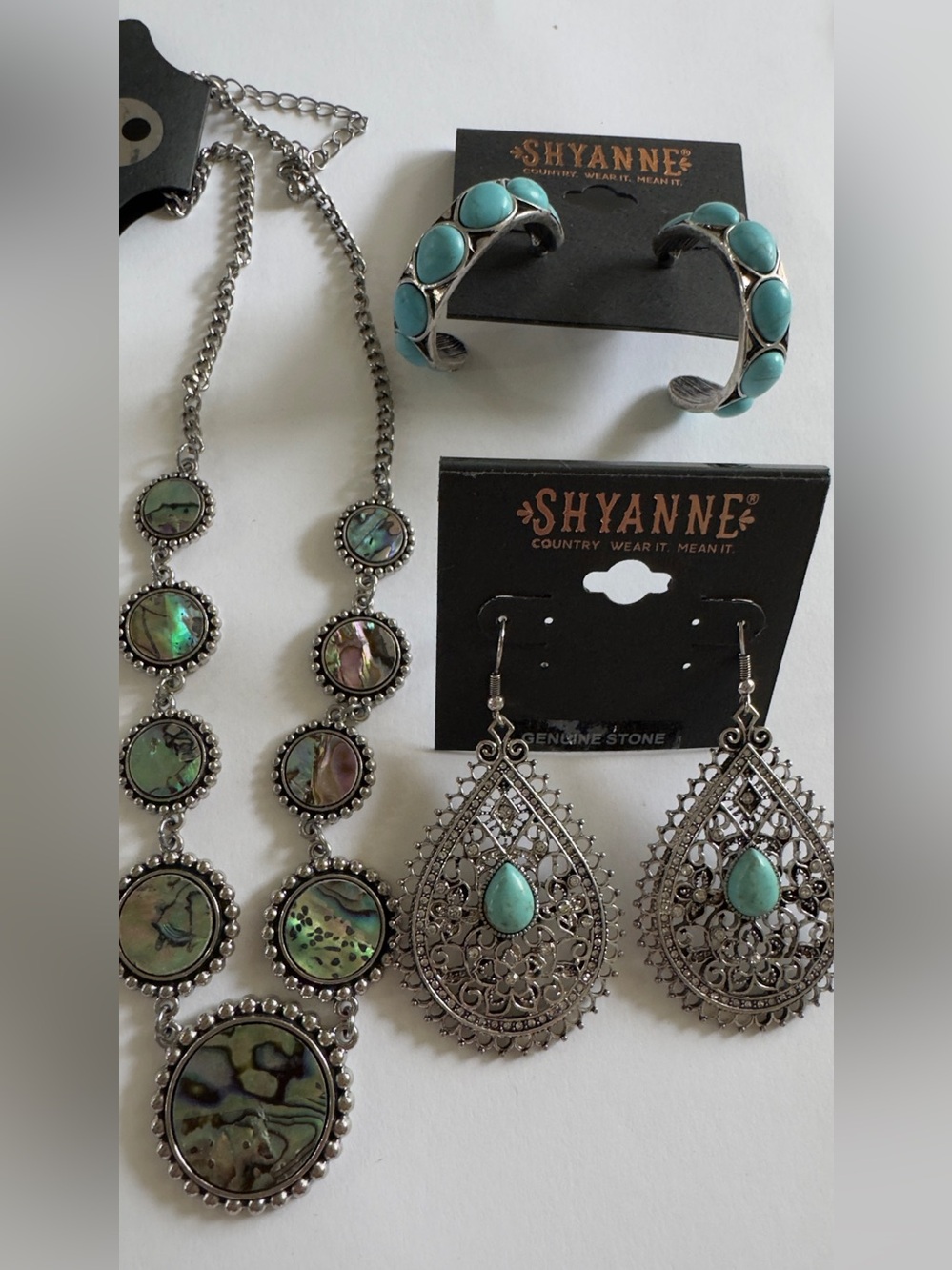 Shyanne Turquoise Accent Women's Jewelry Set - Necklace and Earrings